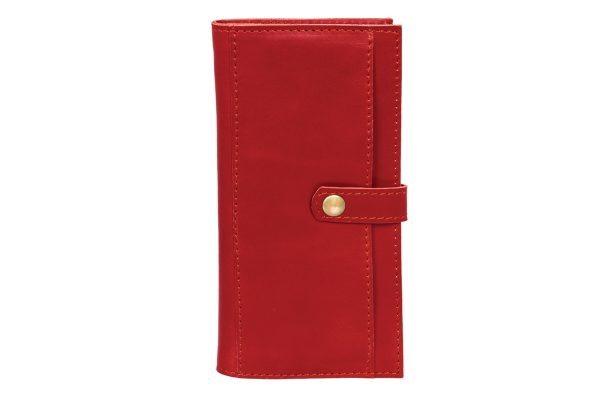 Zuri ladies leather wallet, Red in color